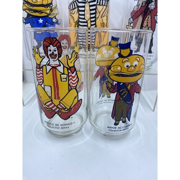 1977 McDonaldland Glasses Set of 5 Ronald McDonald Mayor Hamburglar Big Mac Croo - Picture 8 of 10